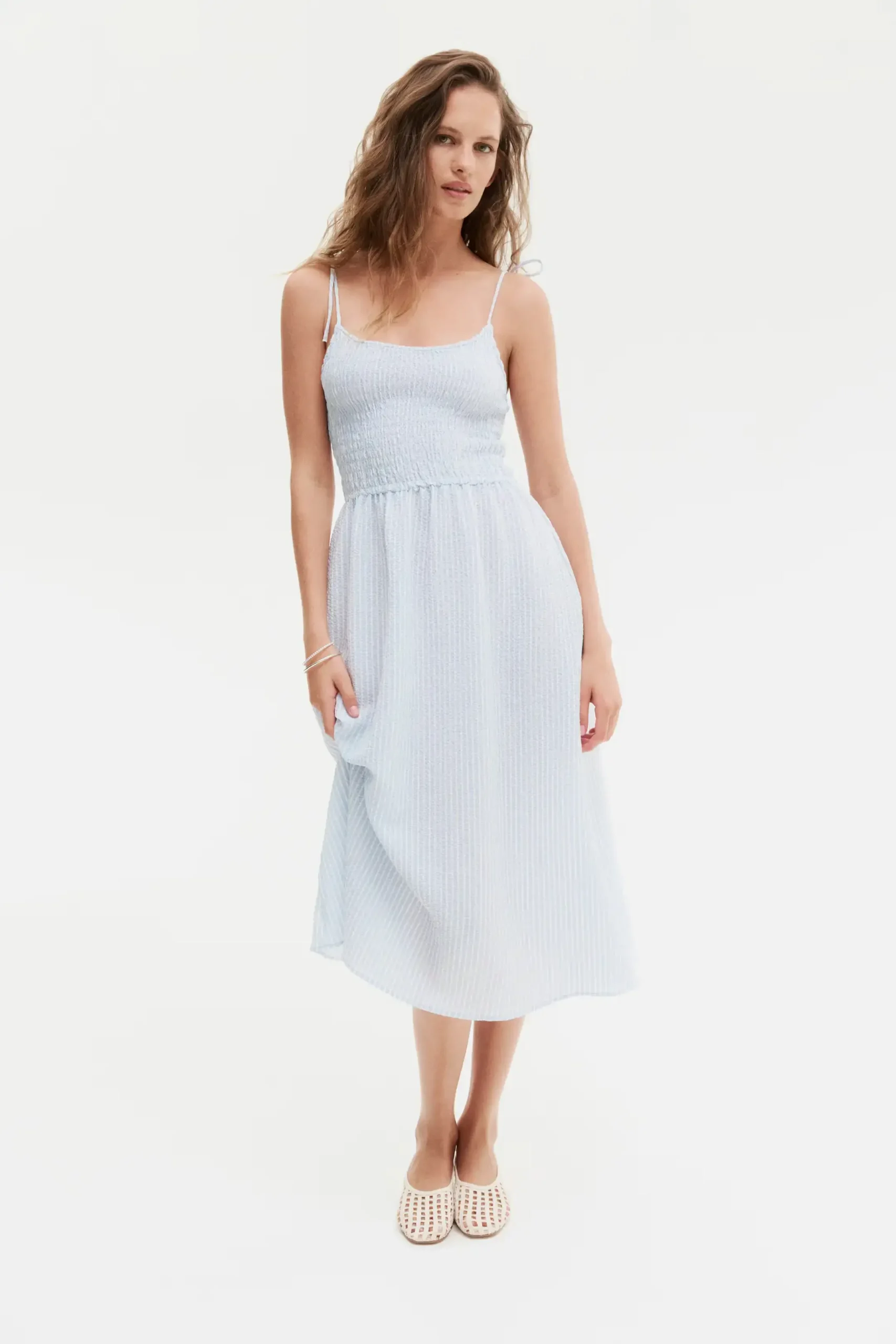 Botanical Tile Shirt Midi Dress