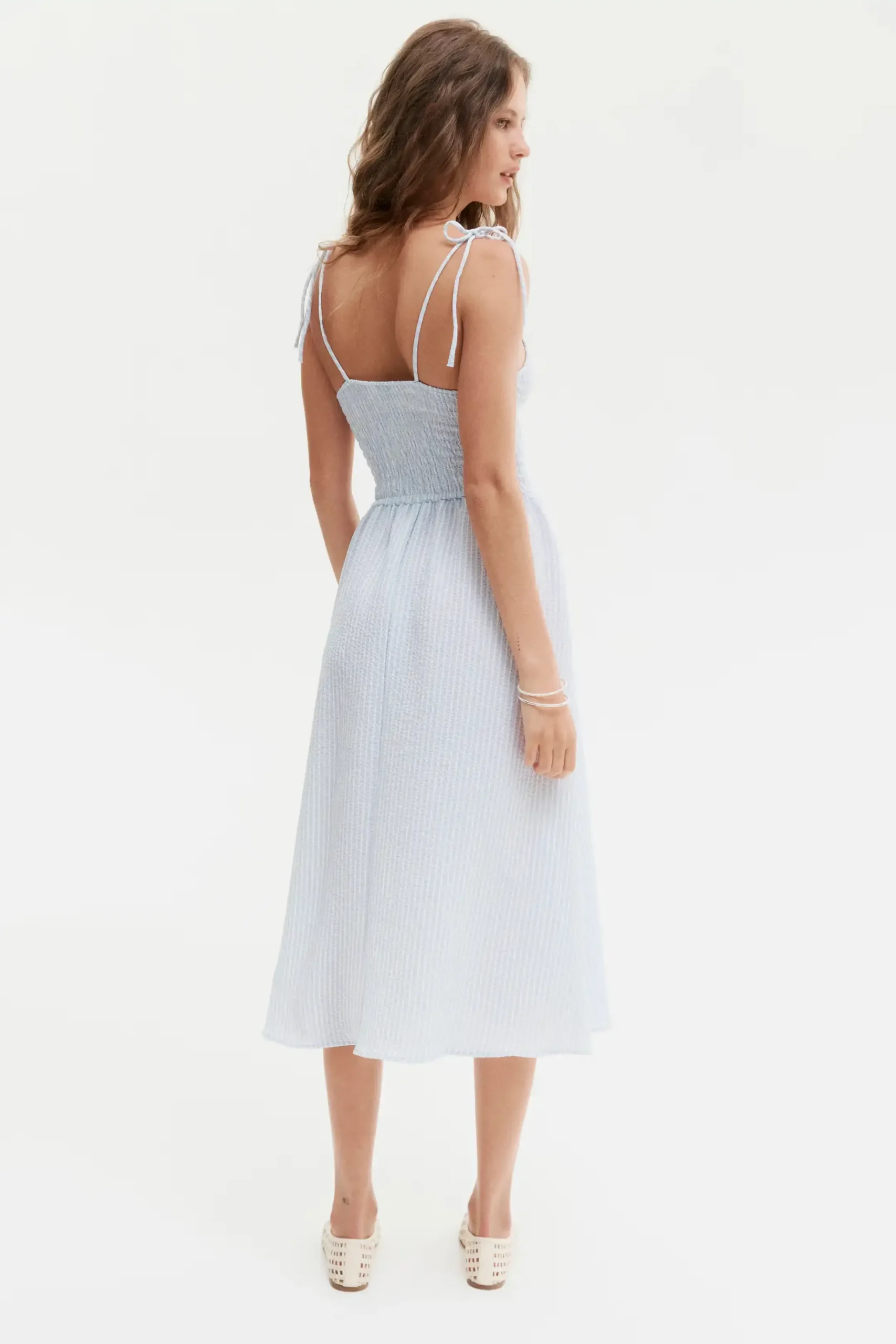 Botanical Tile Shirt Midi Dress